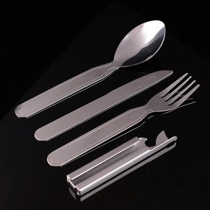 4 Piece Portable Stainless Steel Tableware